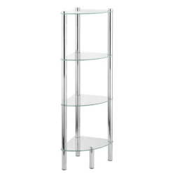 Eckregal Yago 4 Ablagen aus Edelstahl & Glas WENKO