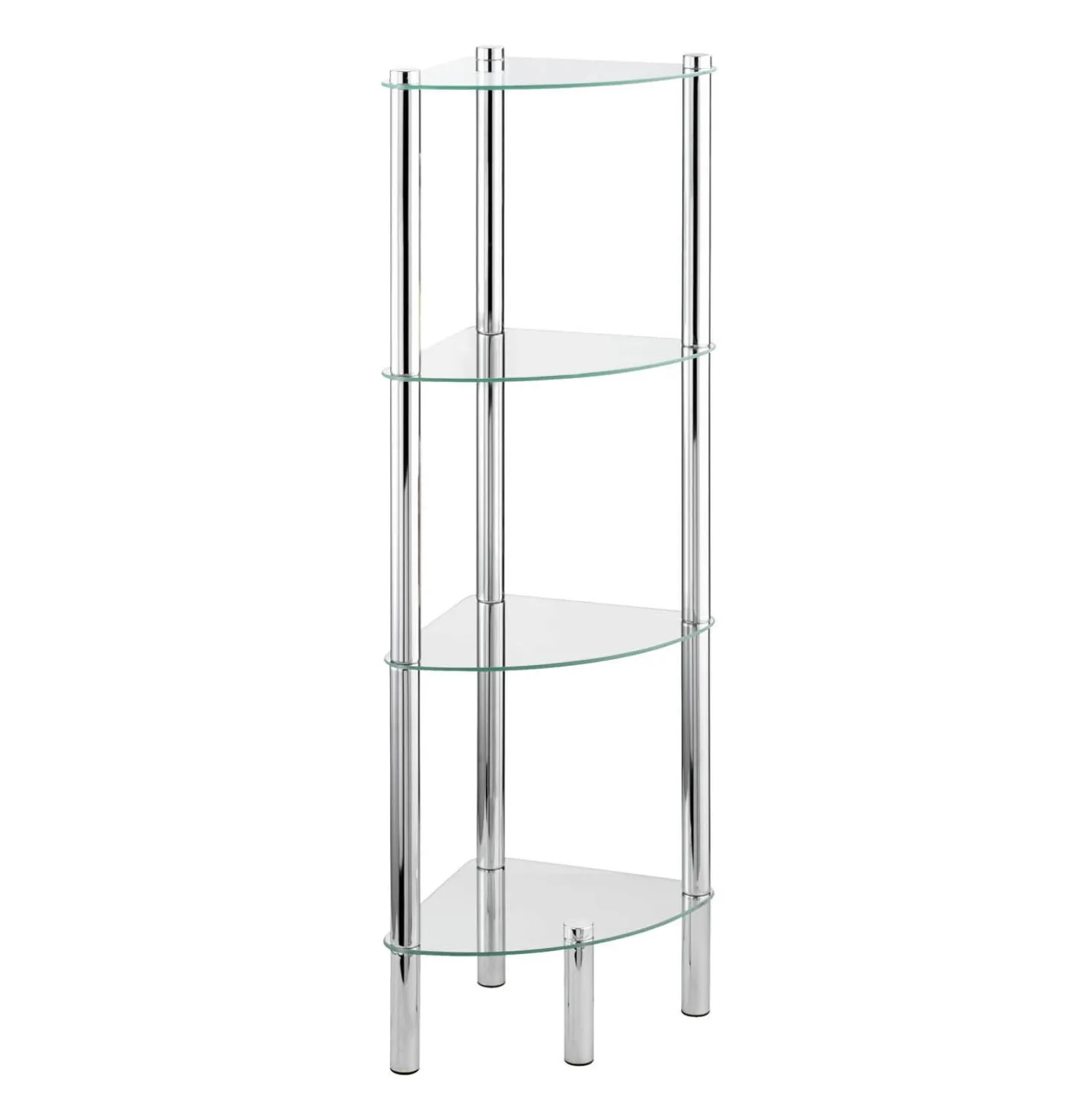 Eckregal Yago 4 Ablagen aus Edelstahl & Glas WENKO