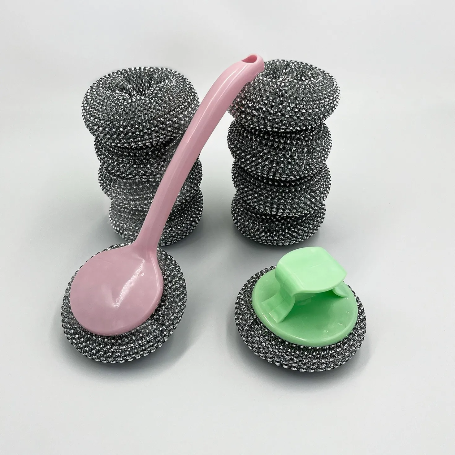 Edelstahlschwämme mit Griff 10er-Set Clarsen