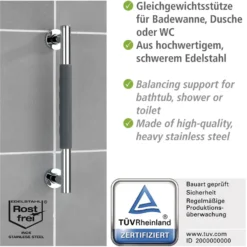 Edelstahl Wandhaltegriff „Secura“ 40,5 cm WENKO