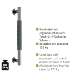 Edelstahl Wandhaltegriff „Secura“ 40,5 cm WENKO