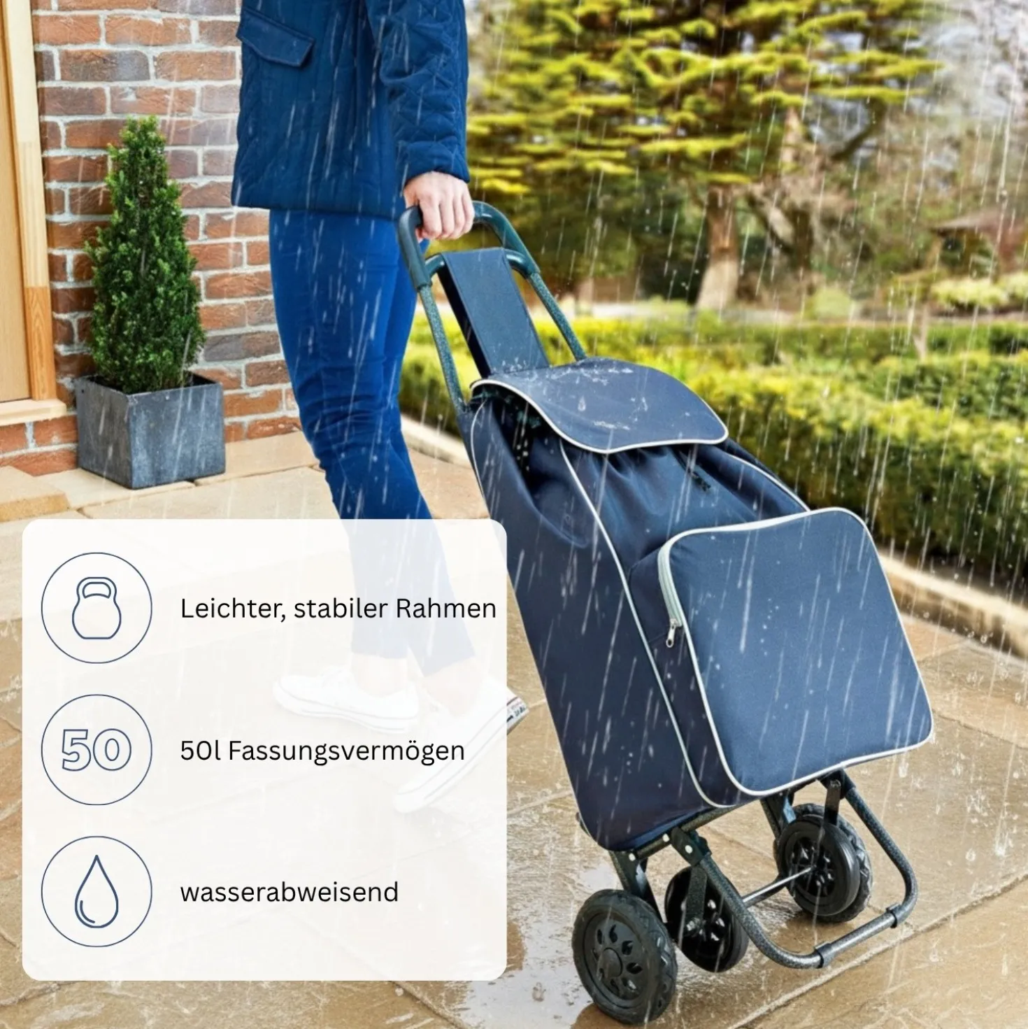 Einkaufstrolley mit XL Tasche und Thermovortasche