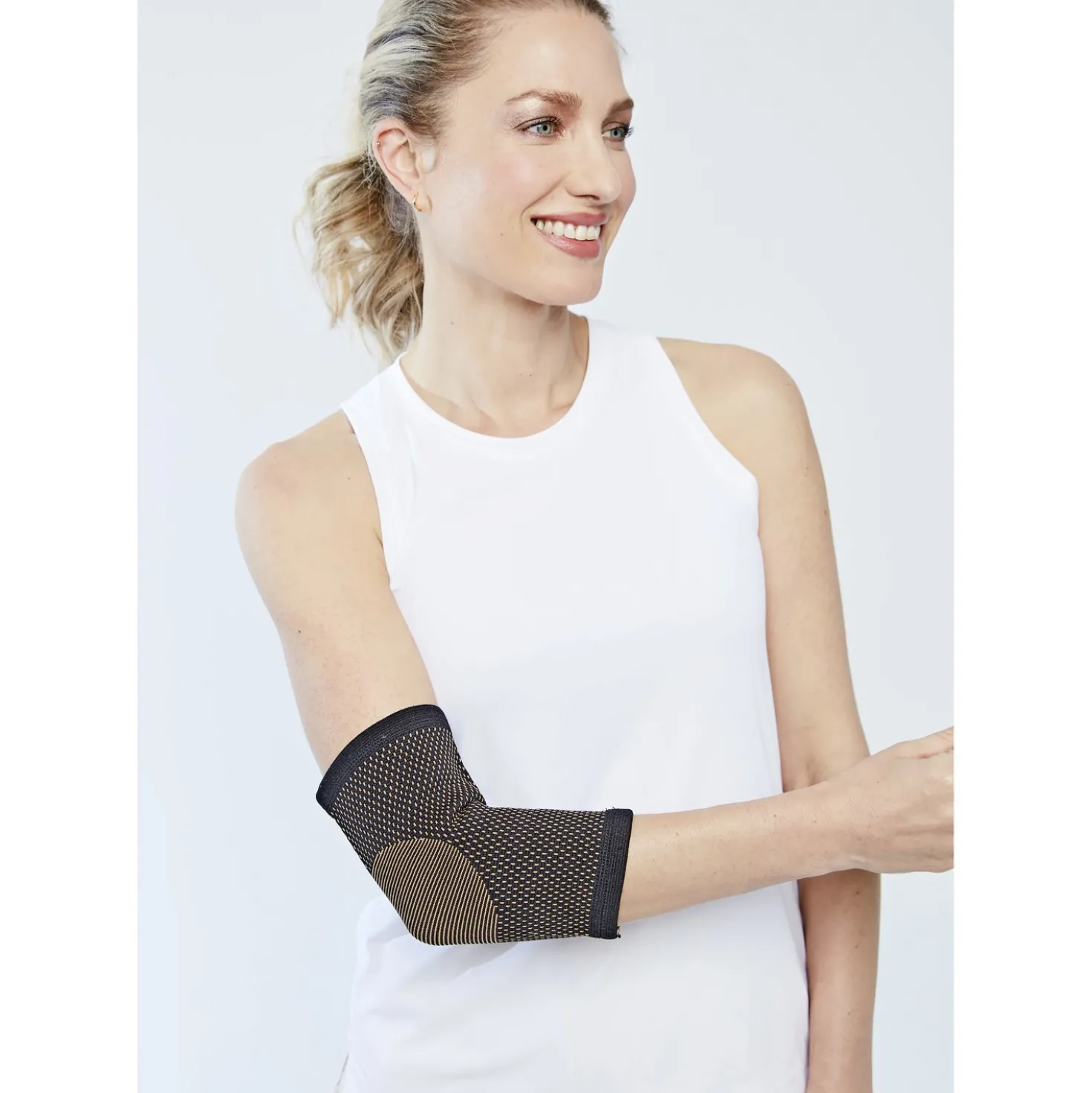Ellenbogen-Bandage mit Kupfer schwarz