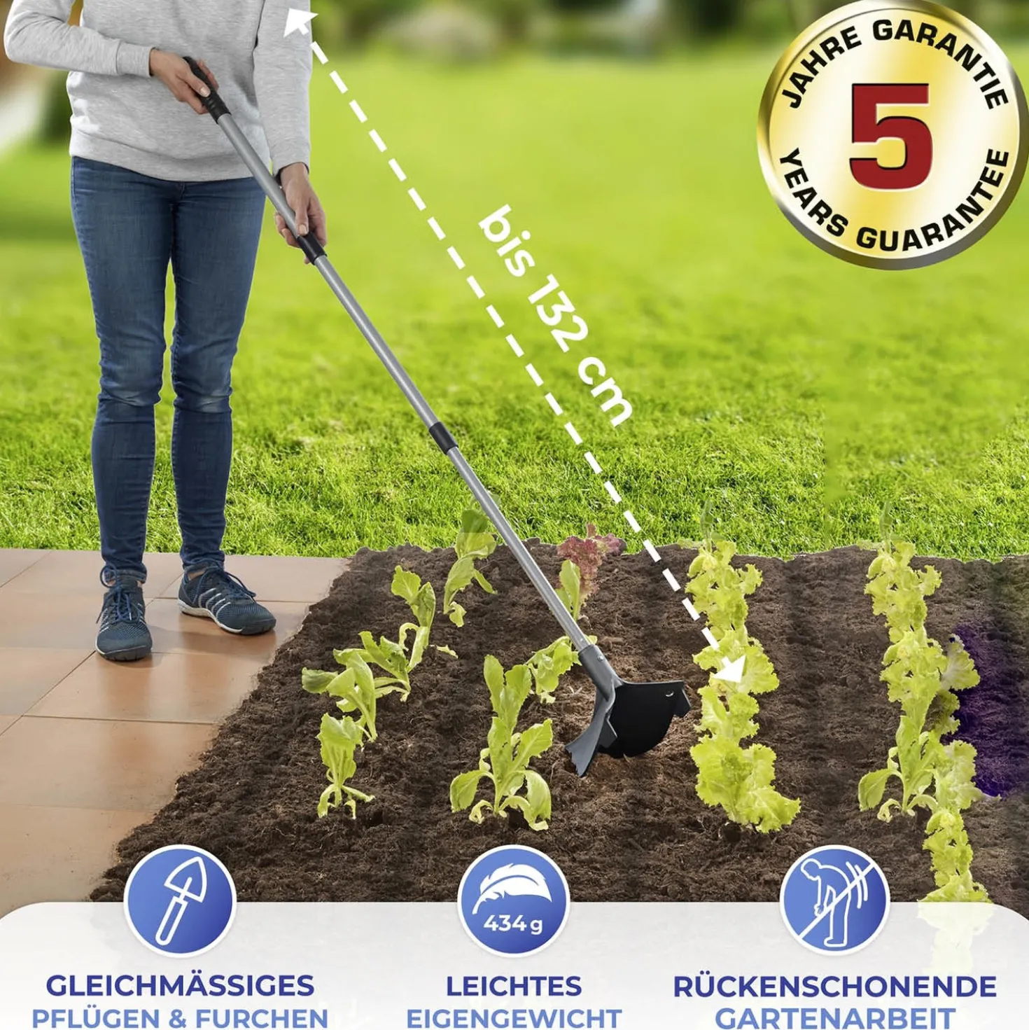 Gartenpflug mit Teleskopstiel MAXIMEX