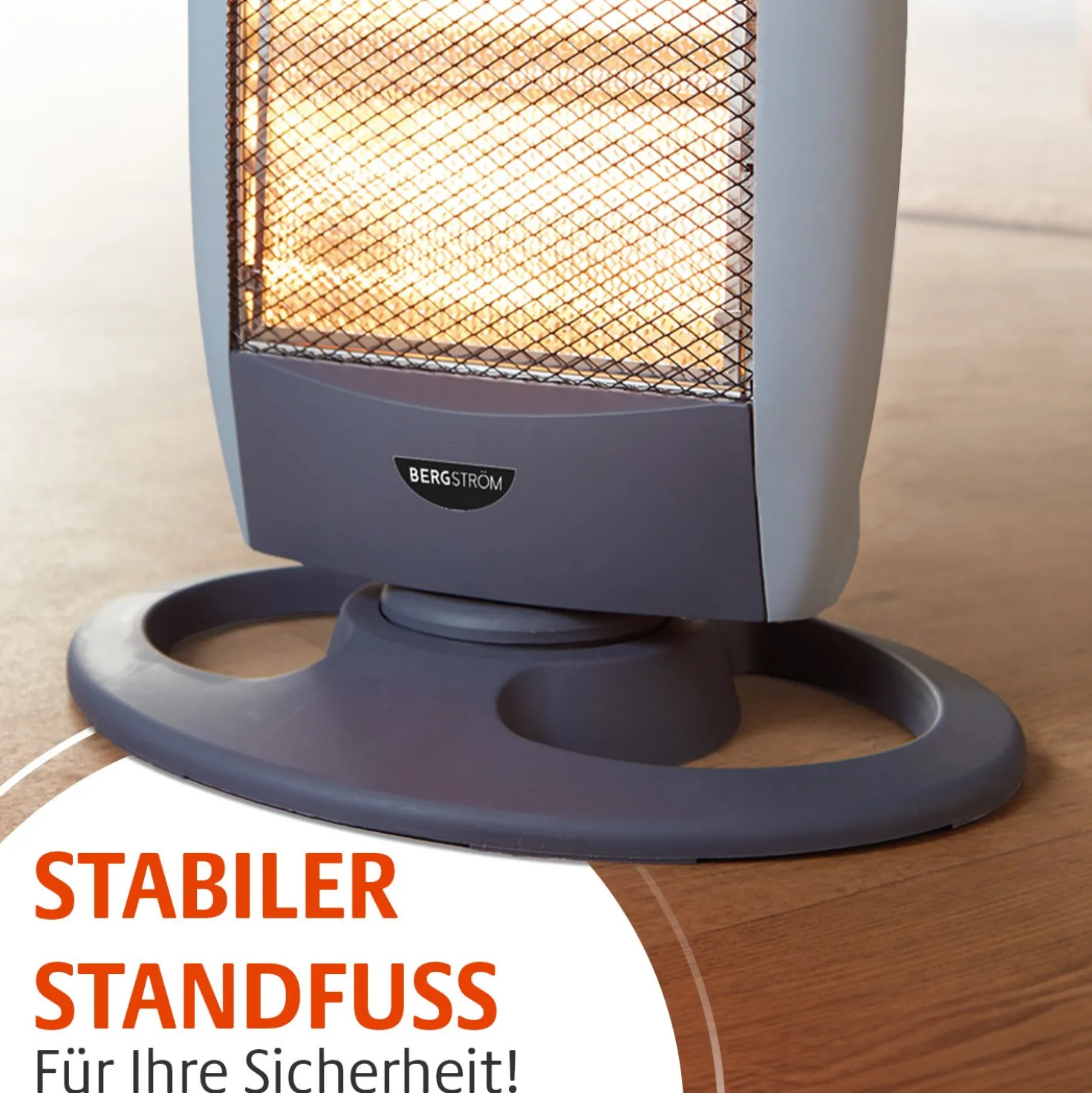 Halogen-Heizstrahler mit 3 Heizstufen Bergström