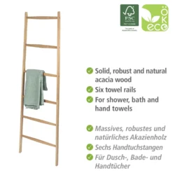 Handtuchleiter „Acina“, Akazienholz, 6 Stangen WENKO