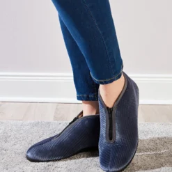Hausschuh knöchelhoch Bootie blau