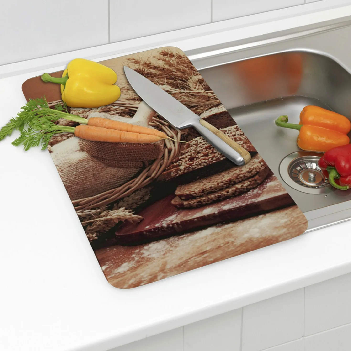 Herdabdeckplatten "Brot-Design" 2er-Set Basilico