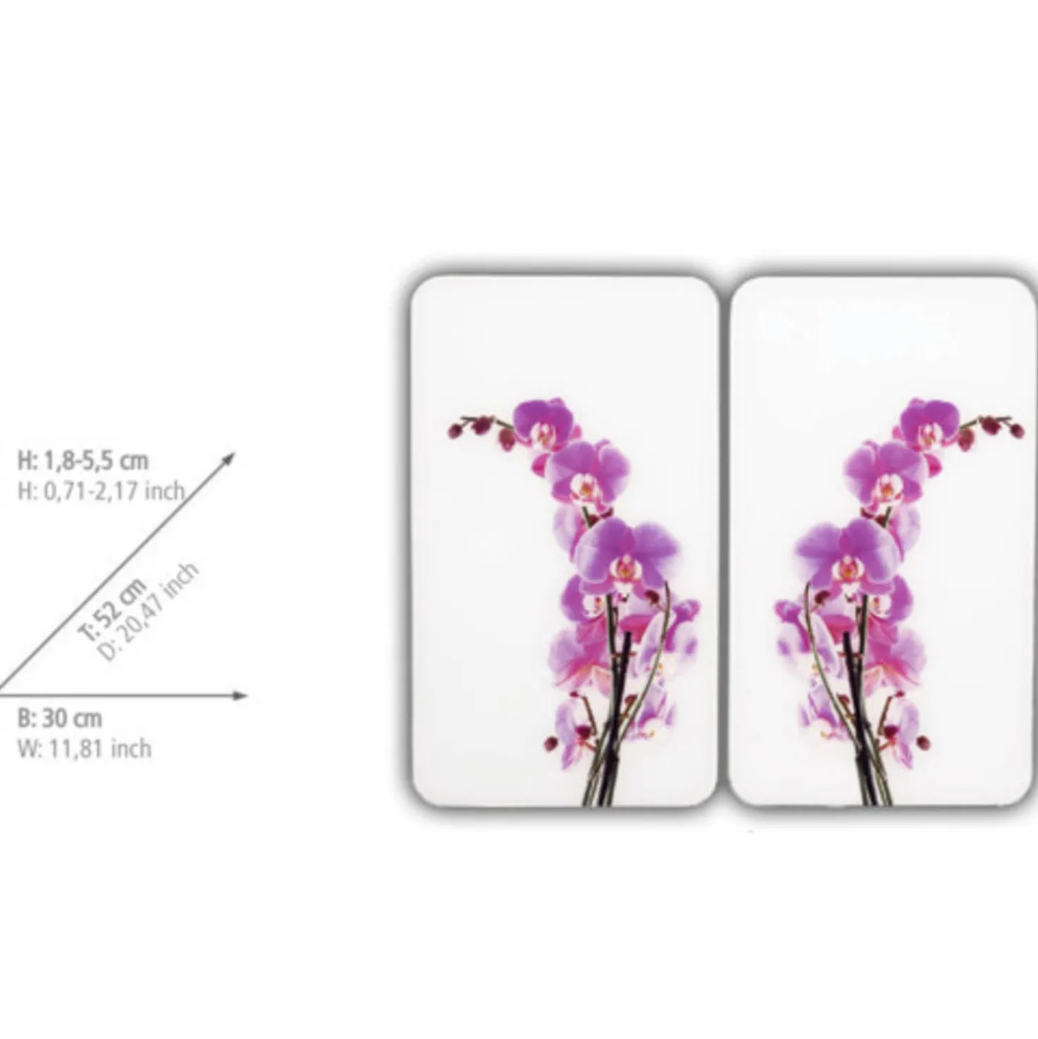 Herdabdeckplatten 2er Set Orchideenblüte WENKO