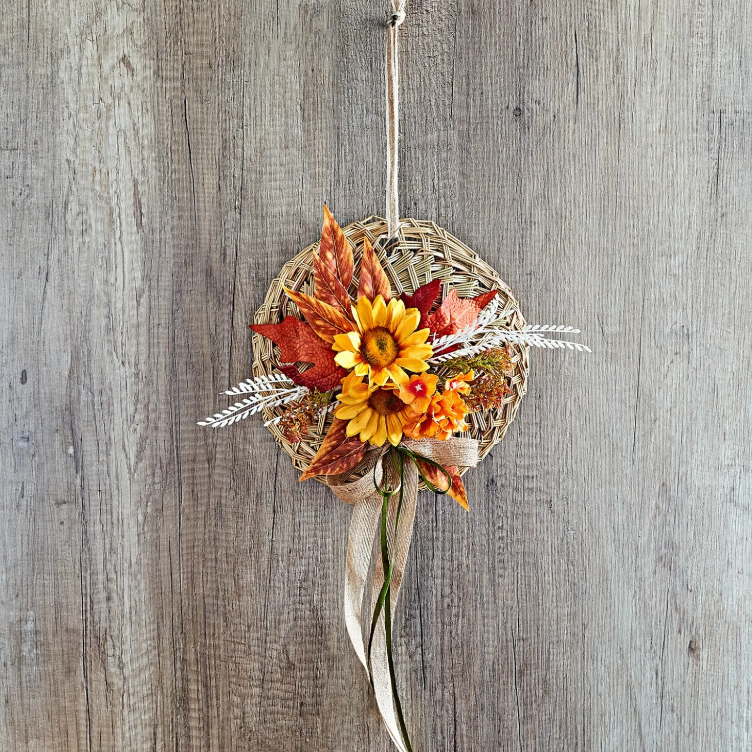 Hängedeko Rattangeflecht mit Sonnenblumen Eldo