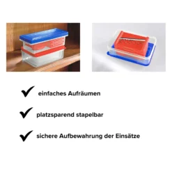 Küchenset mit Multifunktions-Hobel + 5 Aufsätzen + 3 Frischhaltedosen