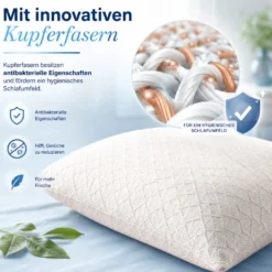 Kühlendes Kissen mit Kupferfasern