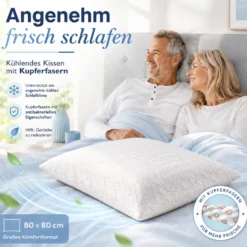 Kühlendes Kissen mit Kupferfasern