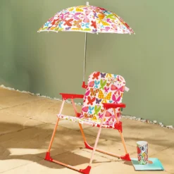 Kinderklappstuhl + Sonnenschirm 