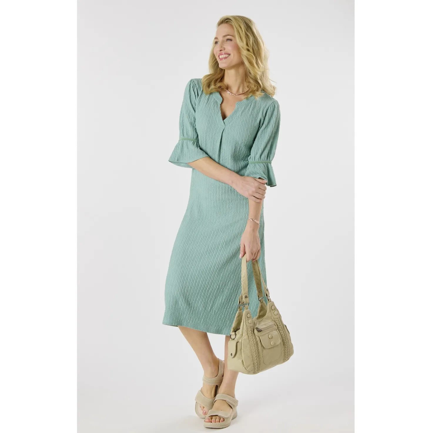 Kleid "Clara" salbei bügelfrei