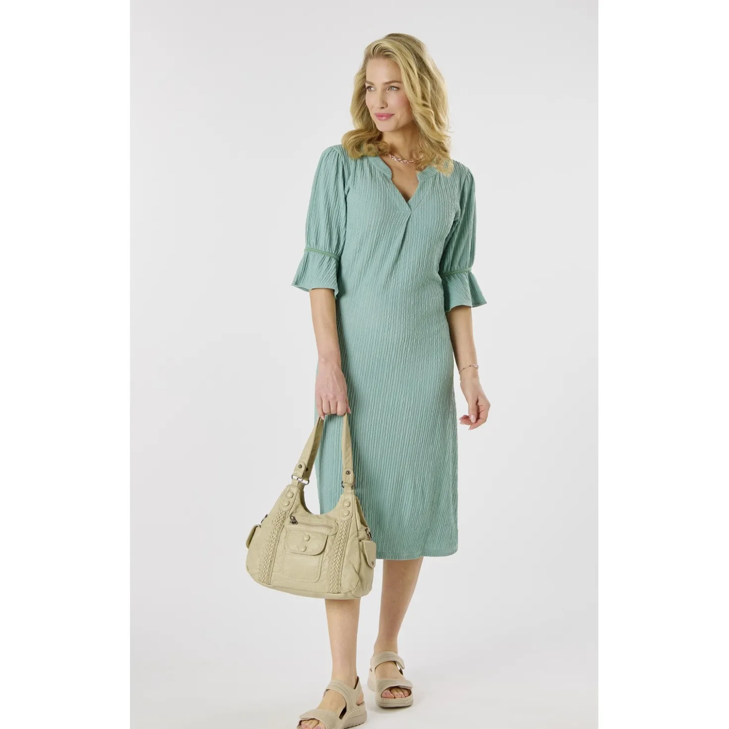 Kleid "Clara" salbei bügelfrei