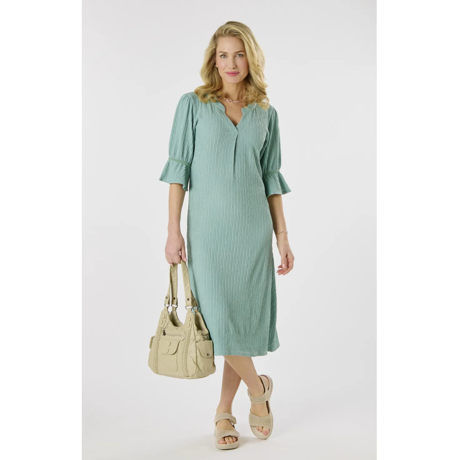 Kleid "Clara" salbei bügelfrei