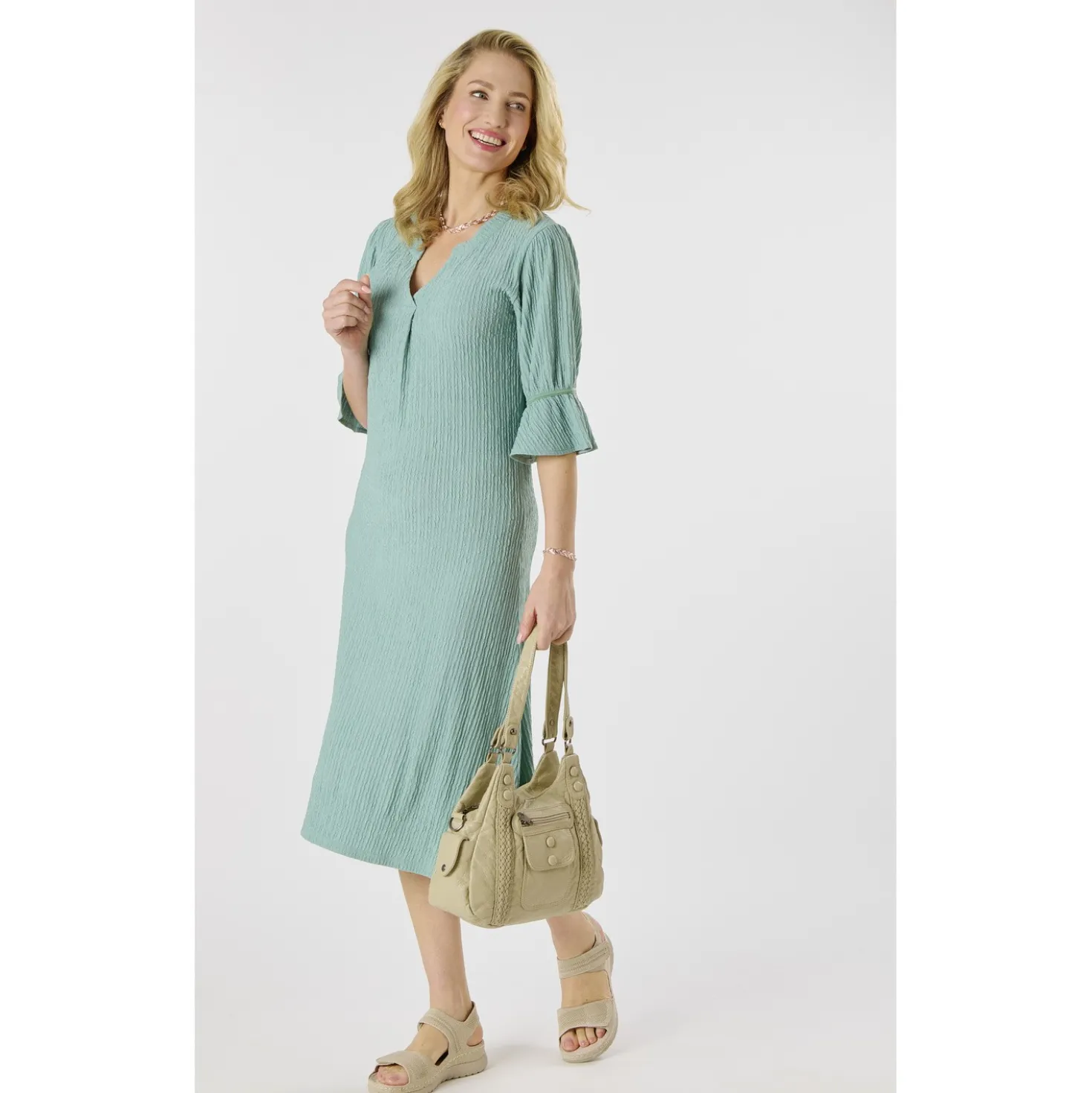 Kleid "Clara" salbei bügelfrei