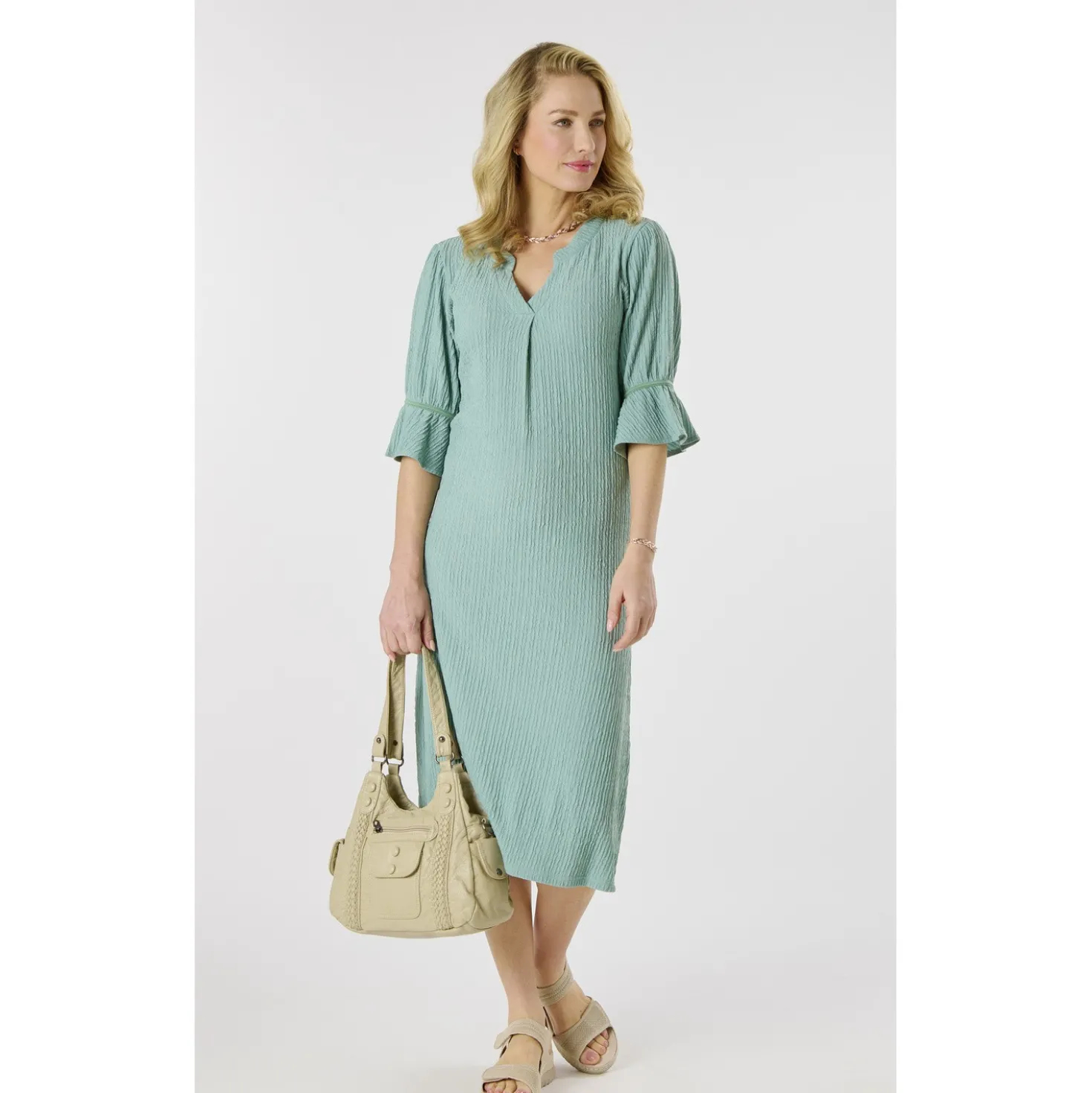 Kleid "Clara" salbei bügelfrei