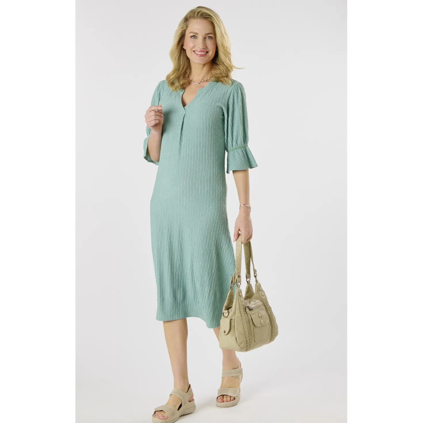 Kleid "Clara" salbei bügelfrei