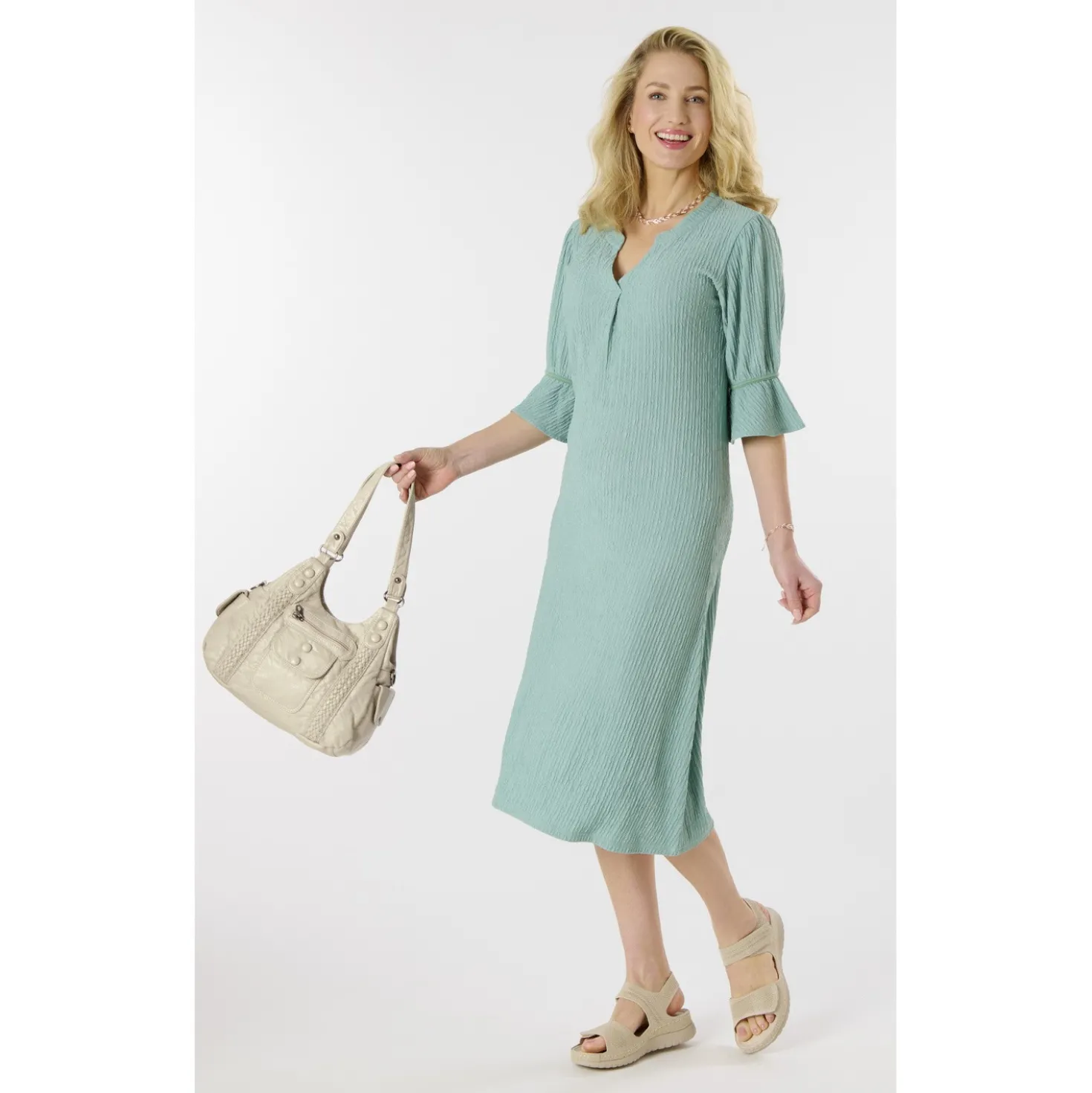 Kleid "Clara" salbei bügelfrei