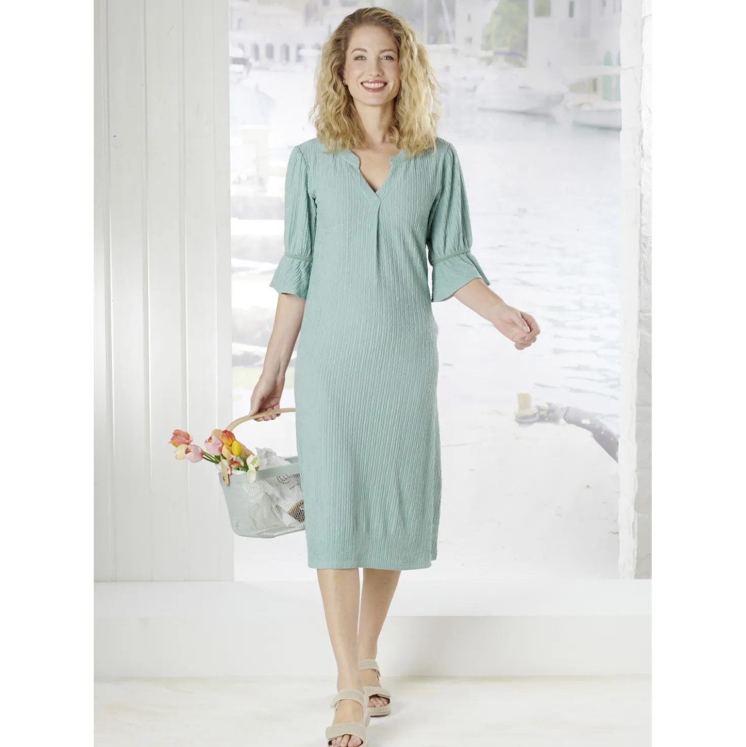 Kleid "Clara" salbei bügelfrei