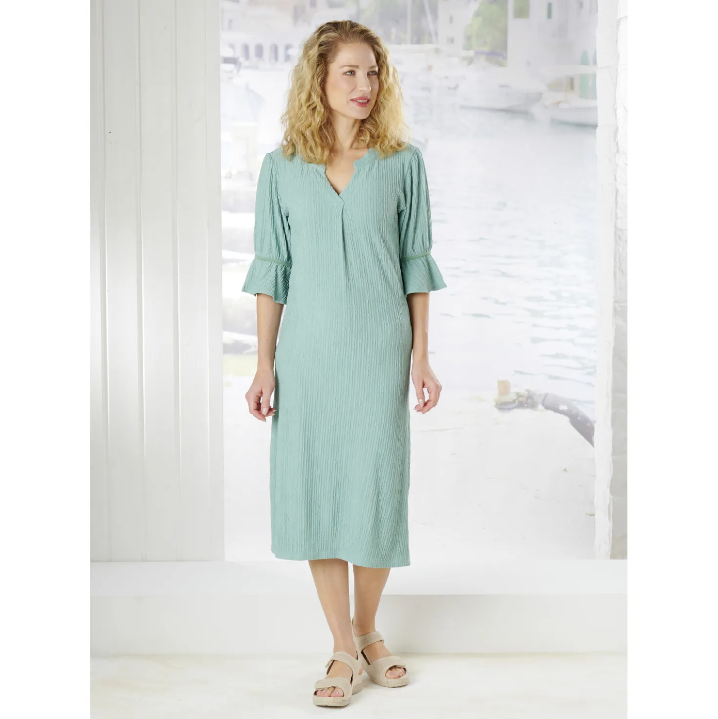 Kleid "Clara" salbei bügelfrei