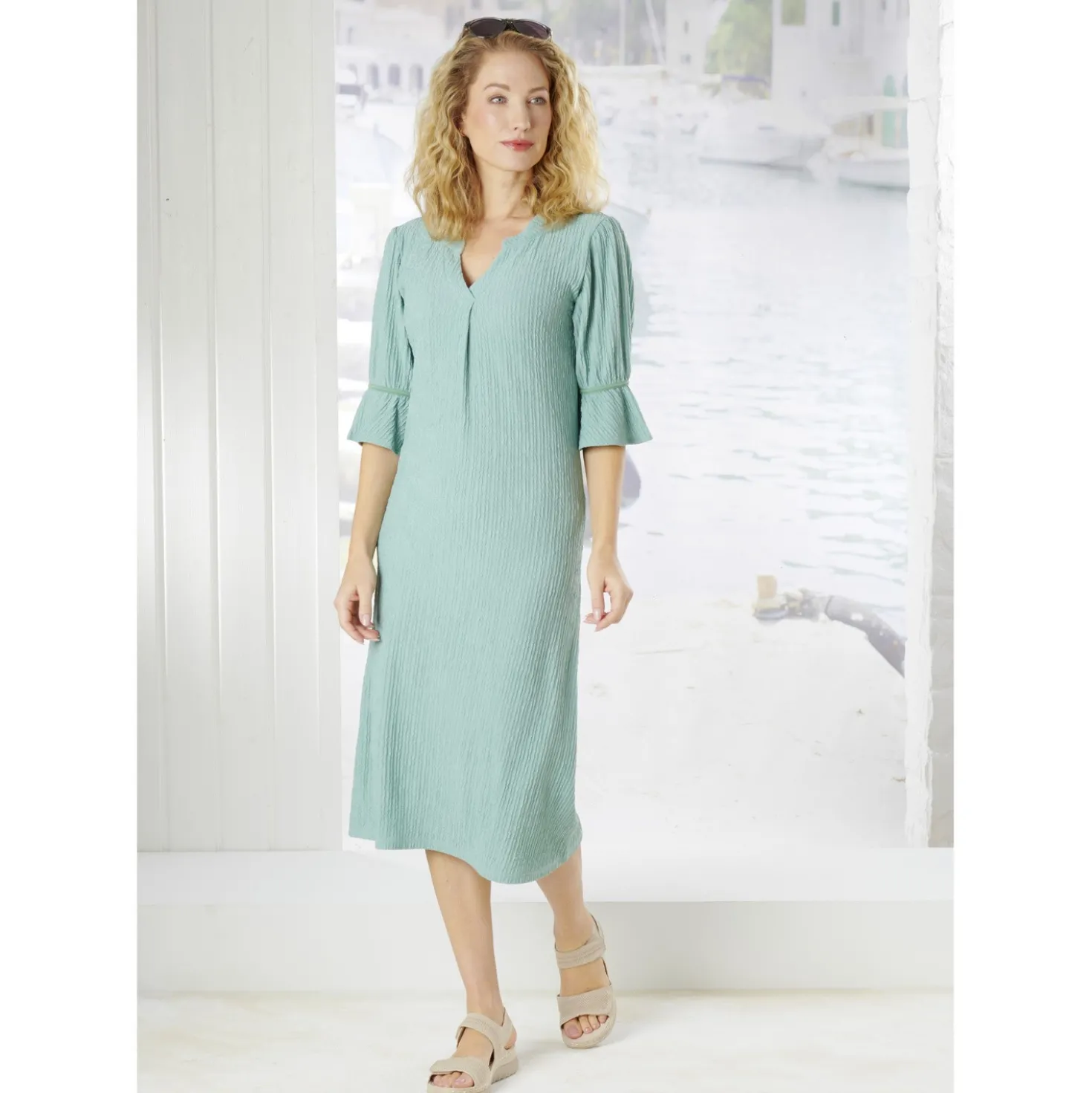 Kleid "Clara" salbei bügelfrei