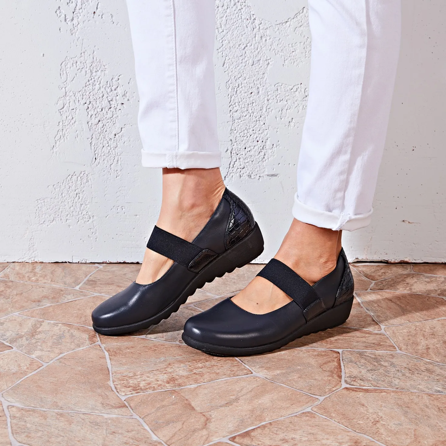 Komfort-Ballerina Brigitte navy