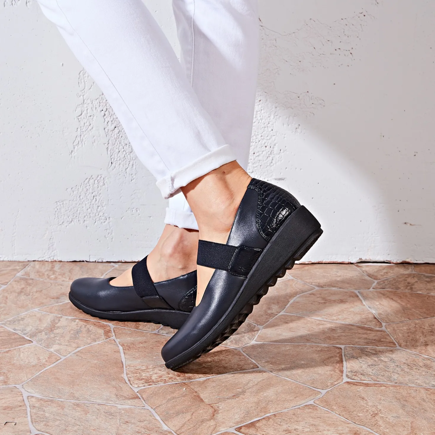 Komfort-Ballerina Brigitte navy