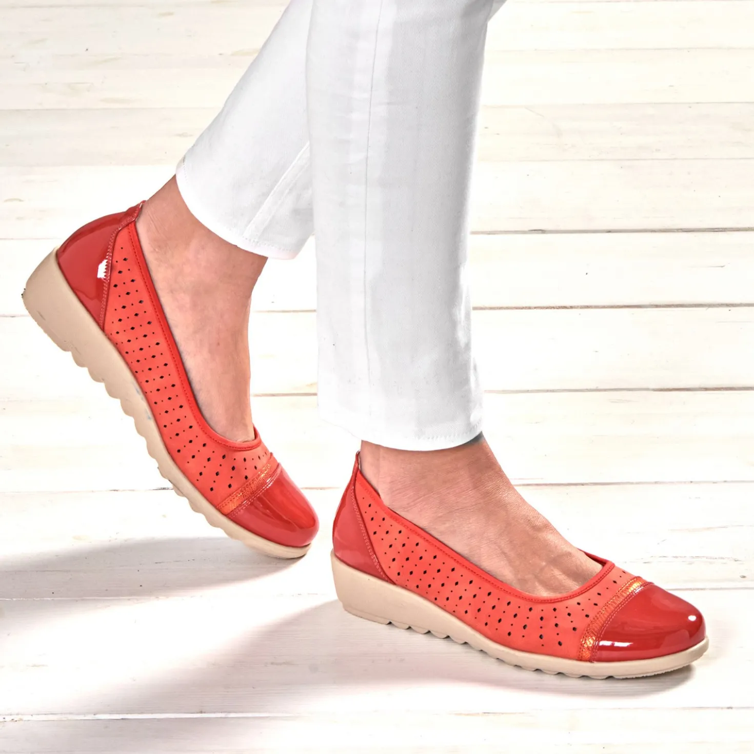 Komfortschuh Ballerina Hedwig orange