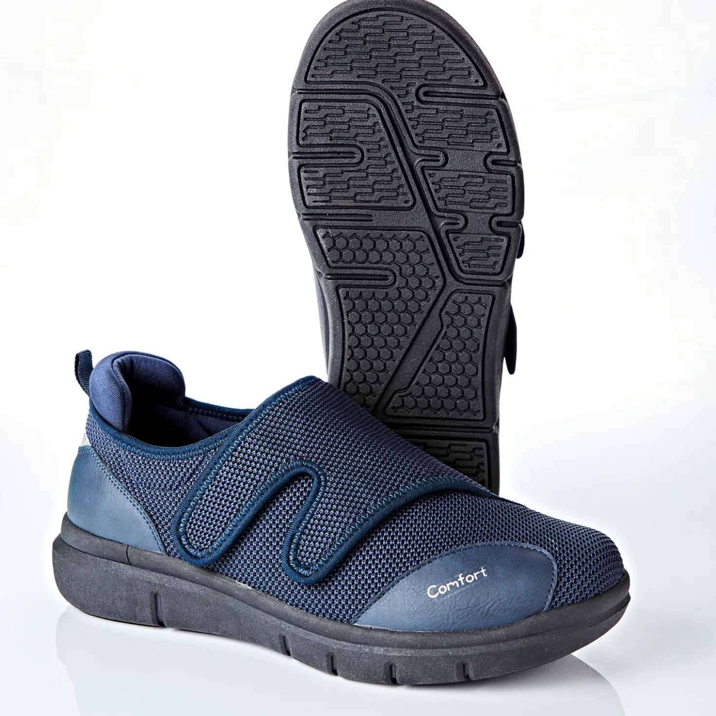 Komfort-Schuh mit Klettverschluss blau