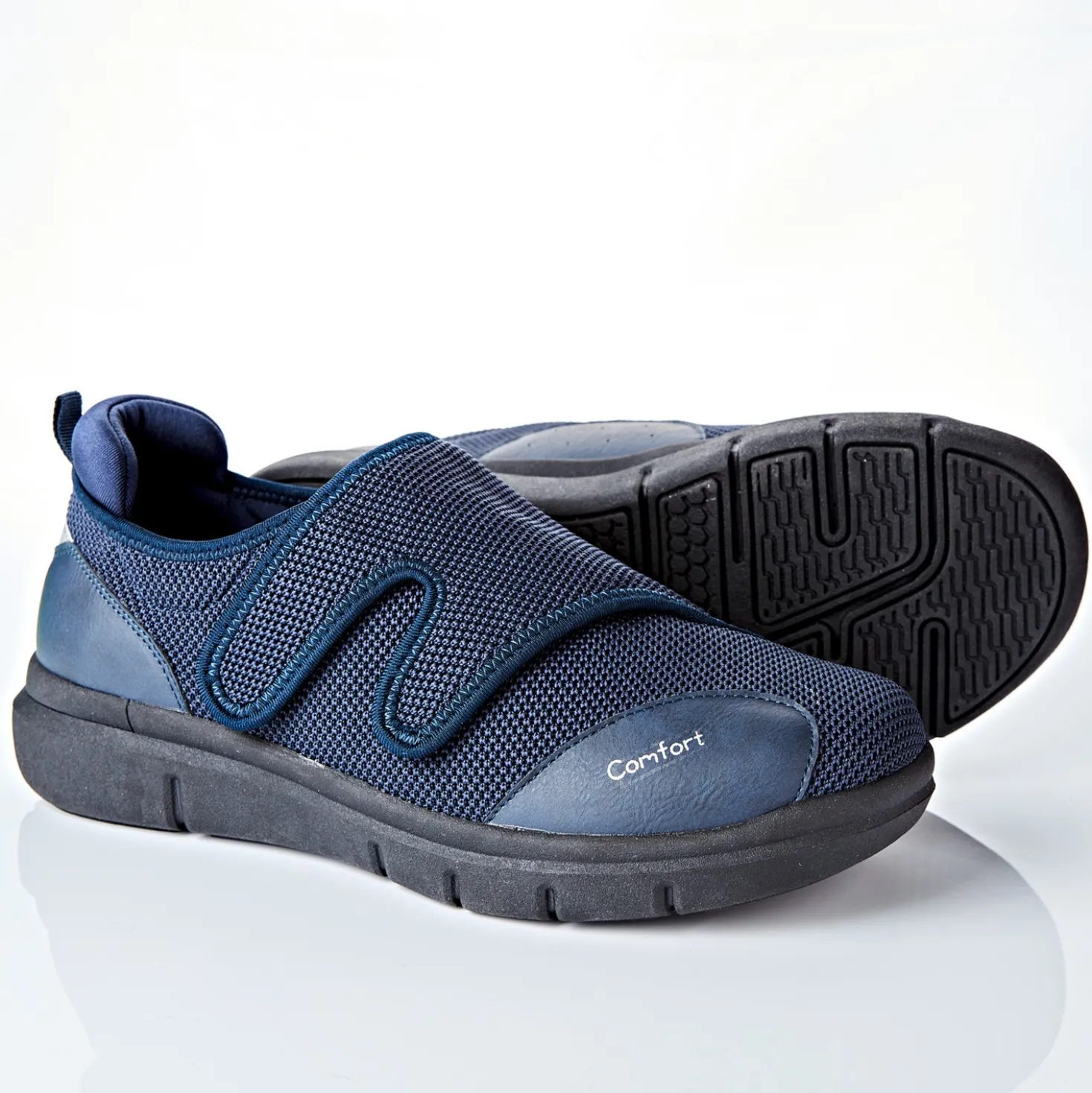 Komfort-Schuh mit Klettverschluss blau