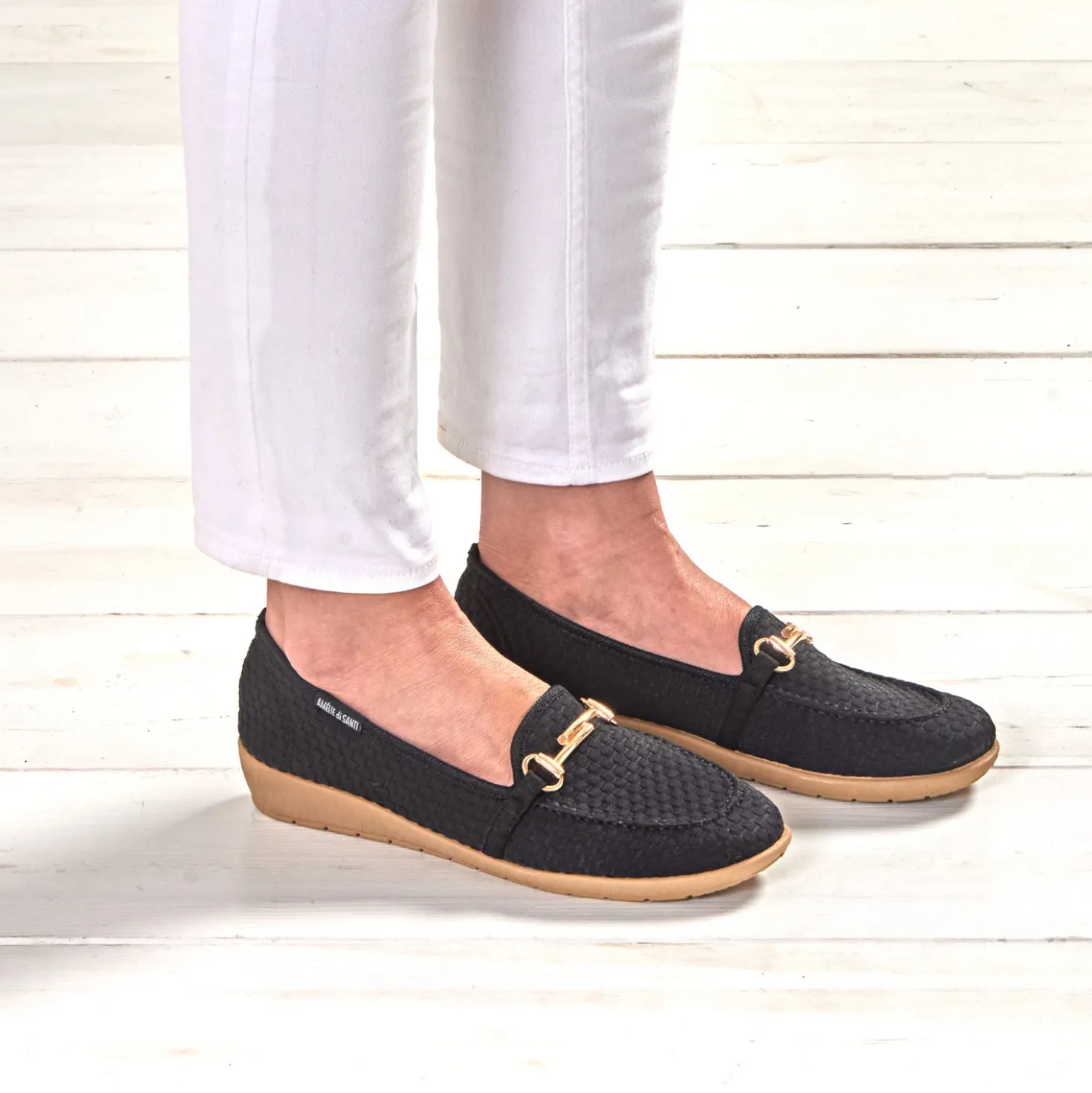 Komfort-Schuh Mokassin "Bärbel" schwarz