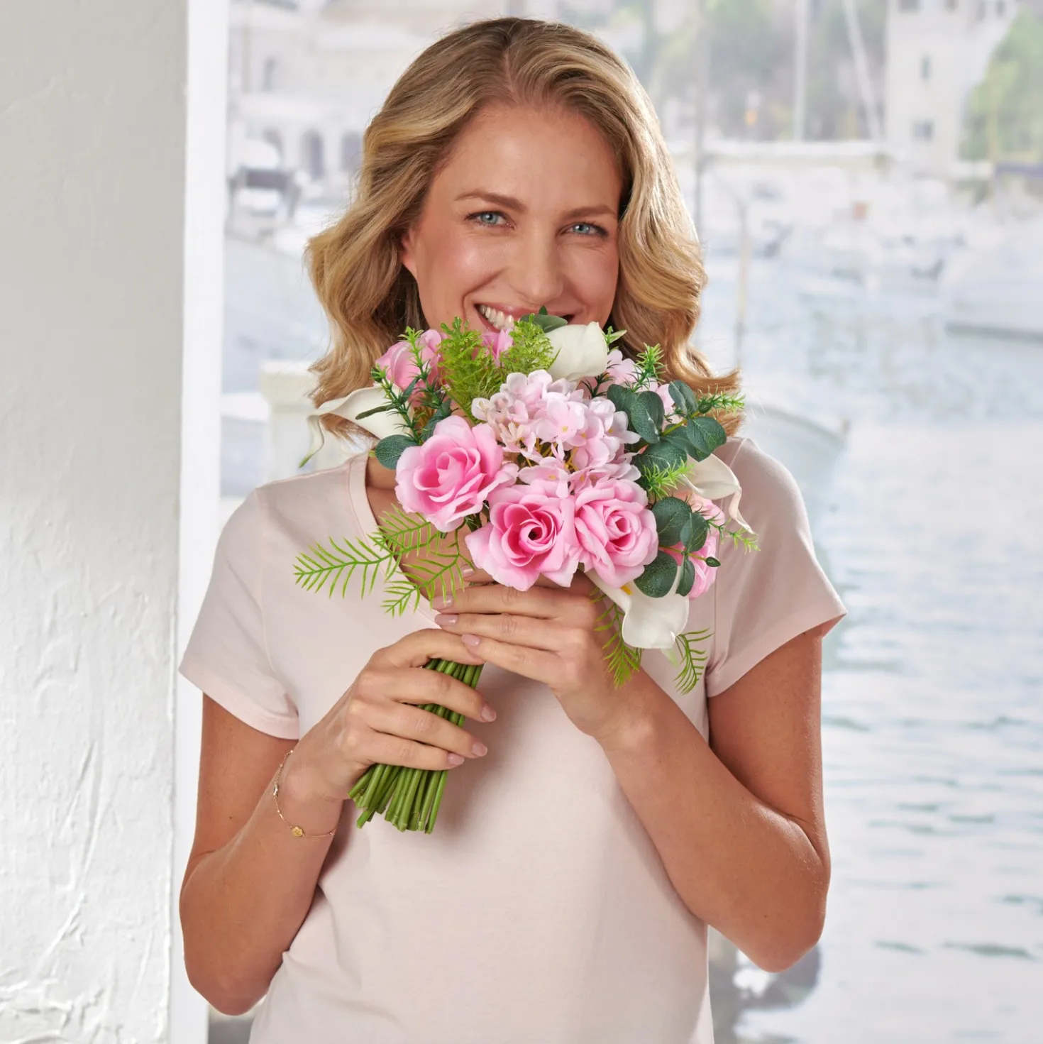 Kunstblumenstrauß Rosen & Calla Eldo