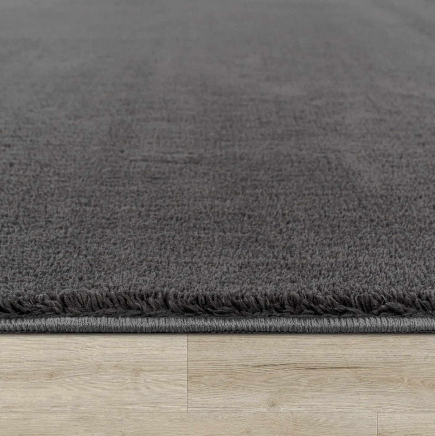 Kurzflor-Teppich CADIZ 630 Anthrazit Rund Paco Home