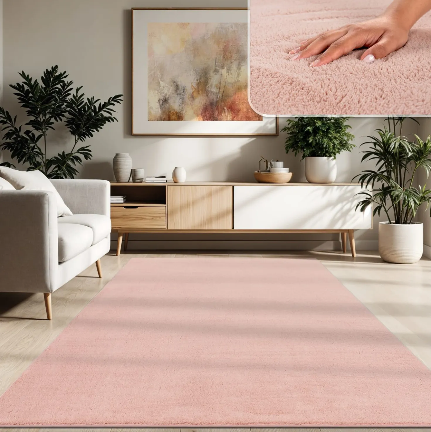 Kurzflor-Teppich CADIZ 630 Rosa Rechteckig Paco Home