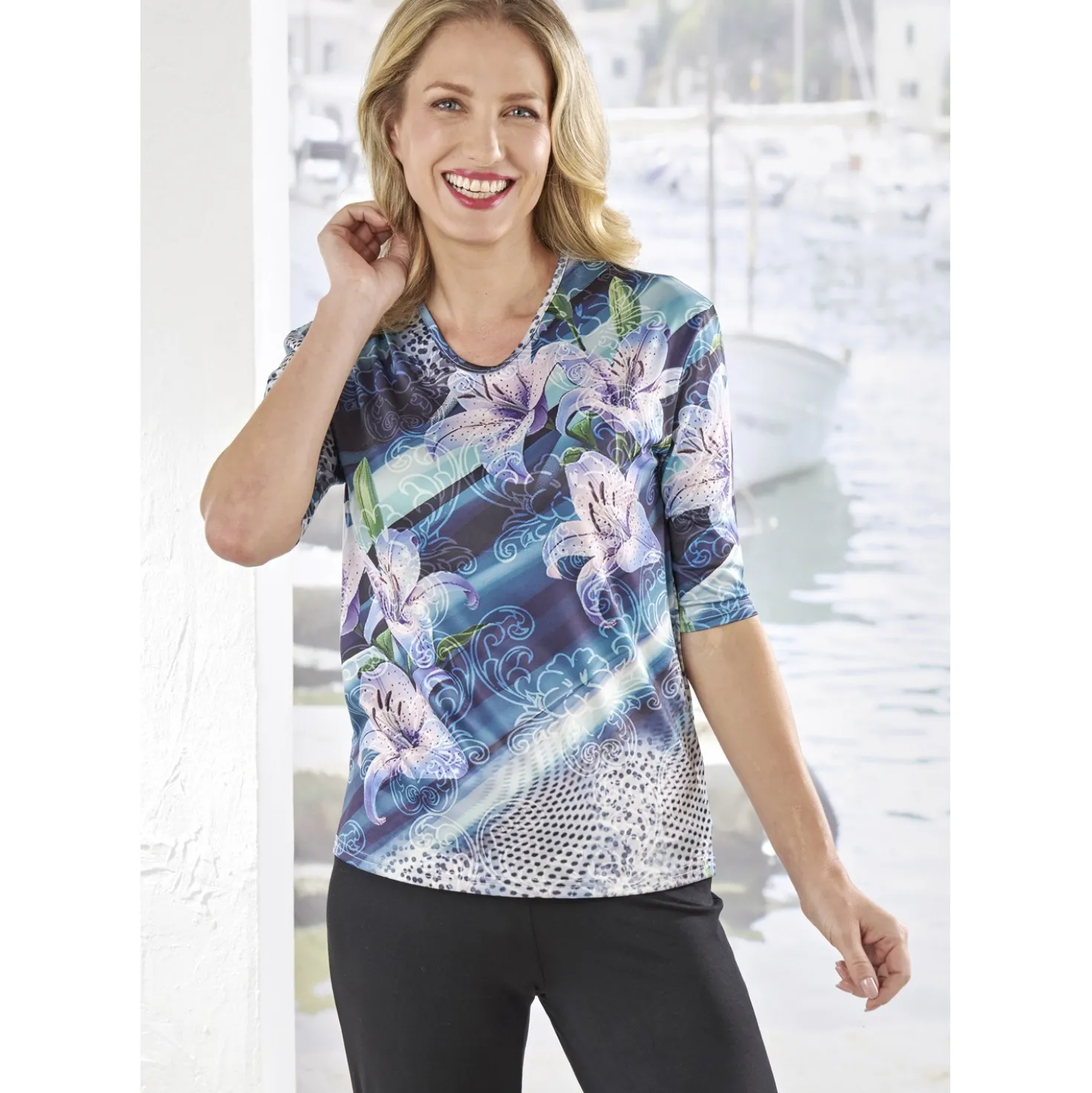 Langarm-Shirt "Lilien" Amélie di Santi