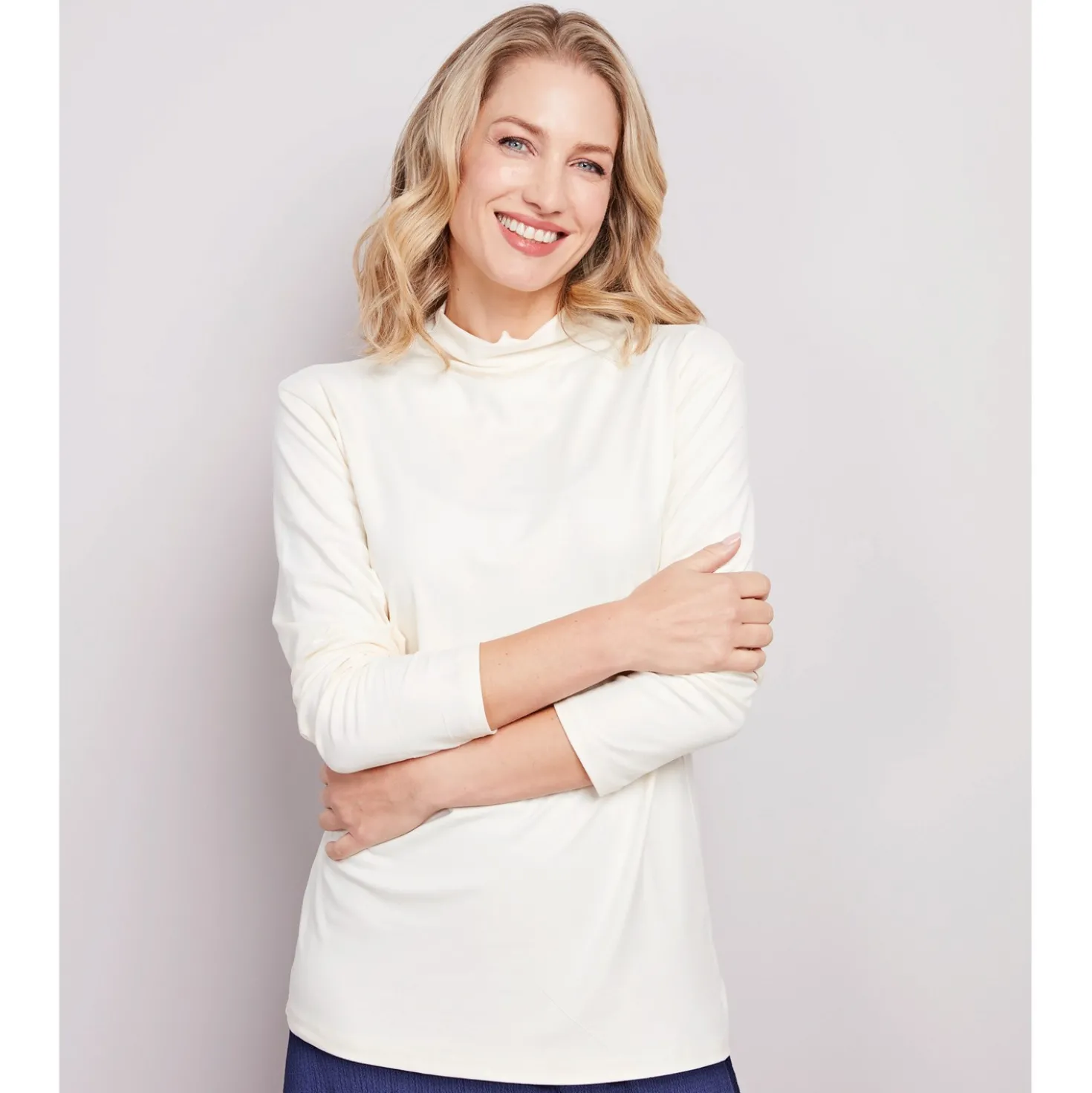 Langarmshirts weiß-marine-blau 3er-Set Amélie di Santi