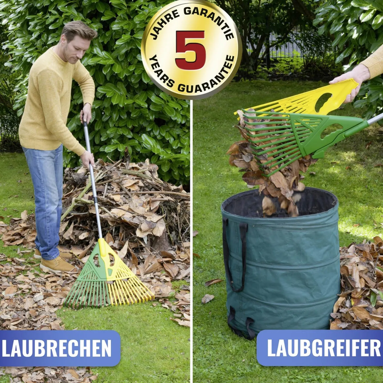 Laubrechen 3-in-1 mit Teleskopstiel MAXIMEX