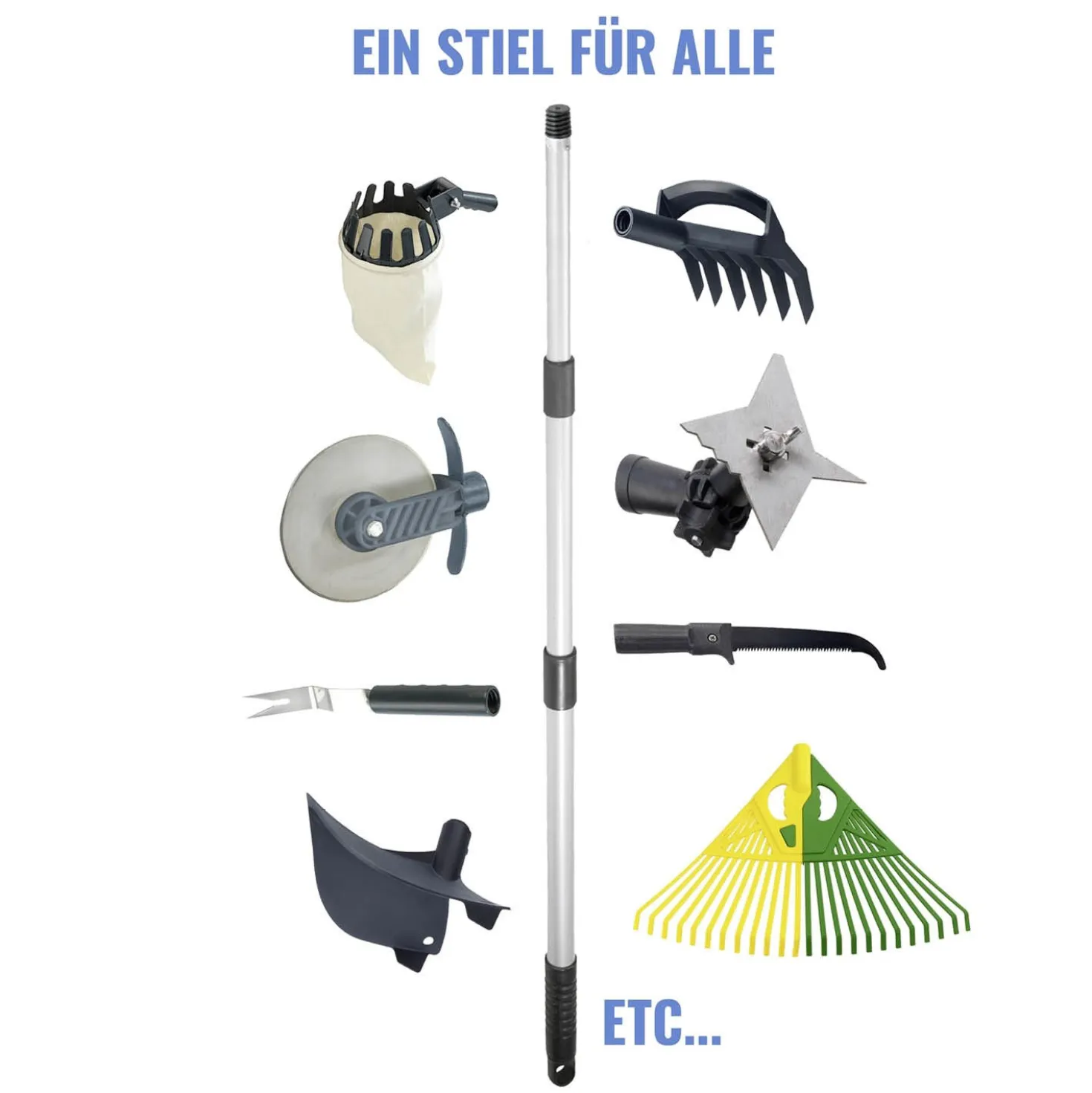 Laubrechen 3-in-1 mit Teleskopstiel MAXIMEX