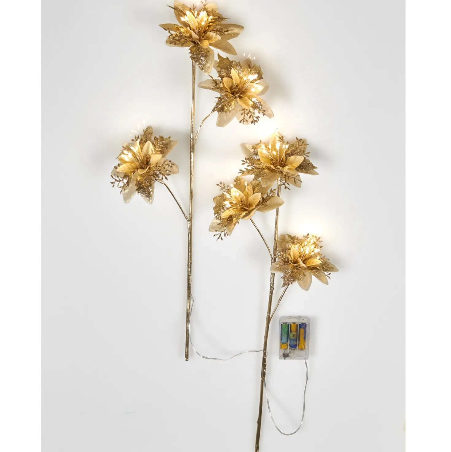 LED-Christsternzweige goldfarben 2er-Set