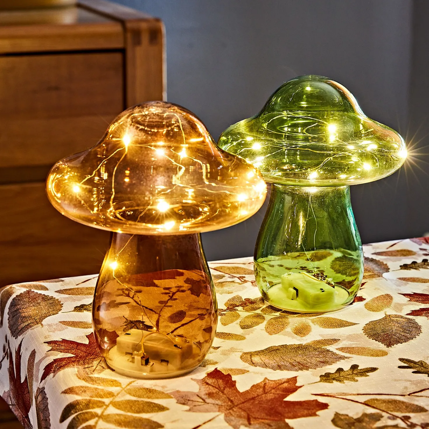LED-Glas-Pilz goldfarben Eldo