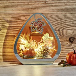 LED-Herbstdeko 3D-Optik mit Teelichthalter Eldo