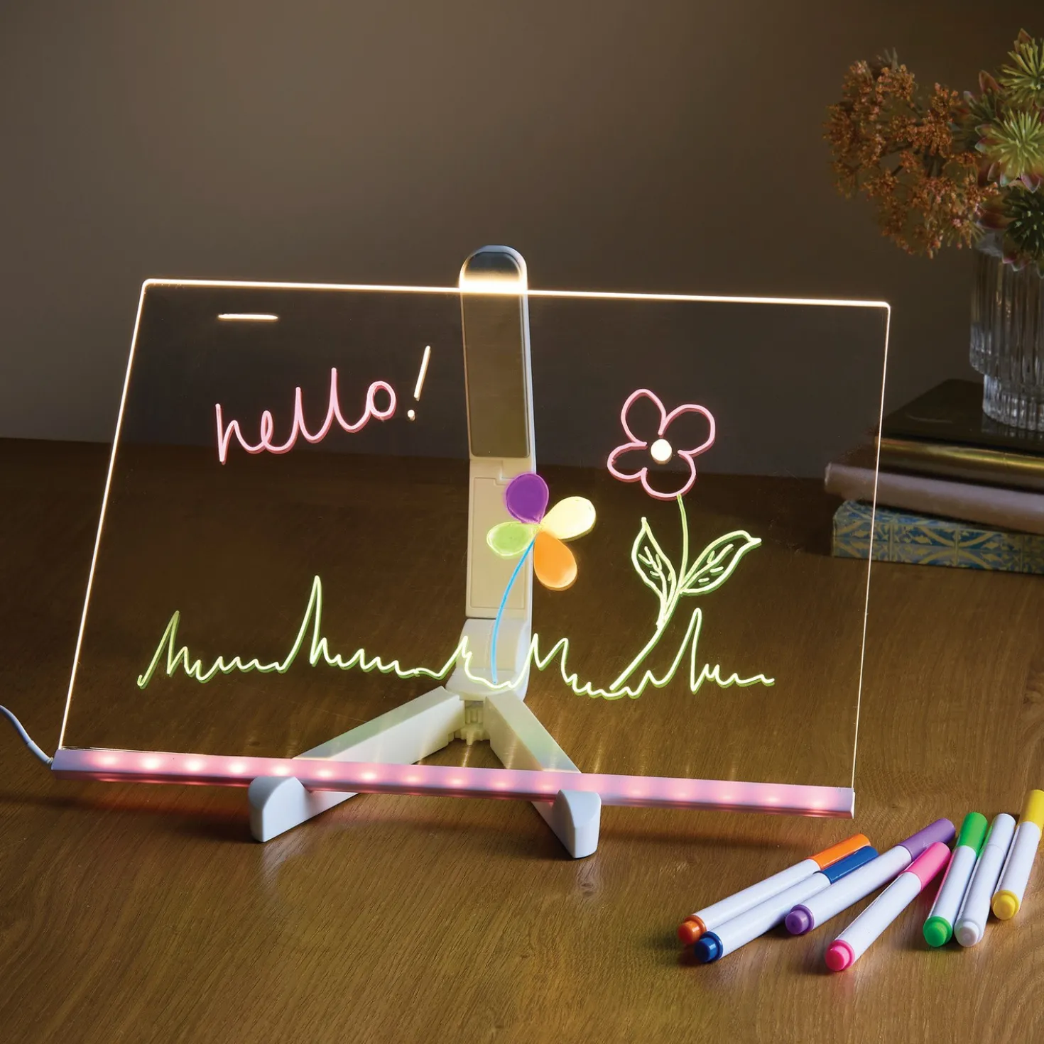 LED-Schreibtafel mit Stiften