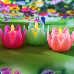 LED Teelicht "Blüte" rosé