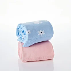 Leichte Kompressionsstrümpfe "Blüten" rosé + bleu 2 Paar