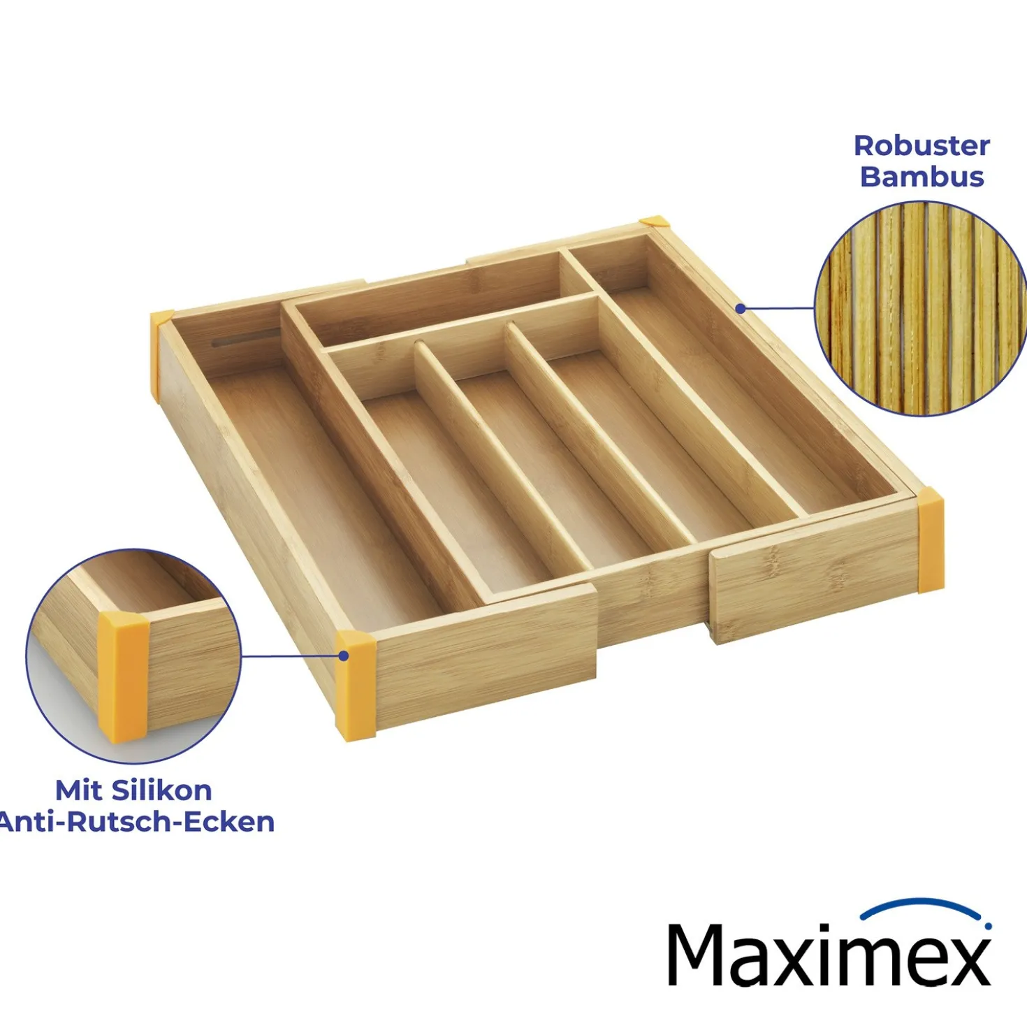 Maximex Besteckkasten Bambus, ausziehbar