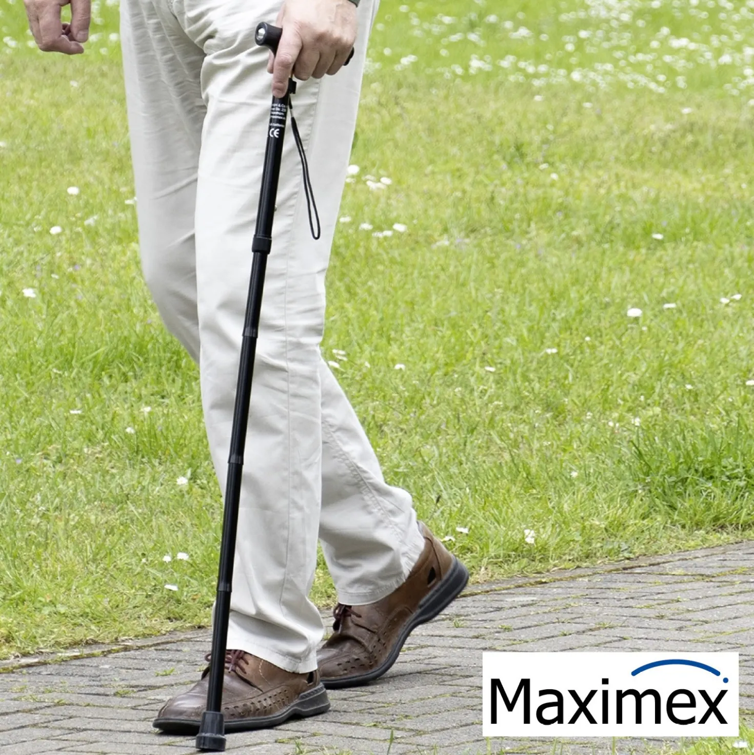 Maximex Gehstock faltbar mit LED, 30 x 14 x 3,5 cm