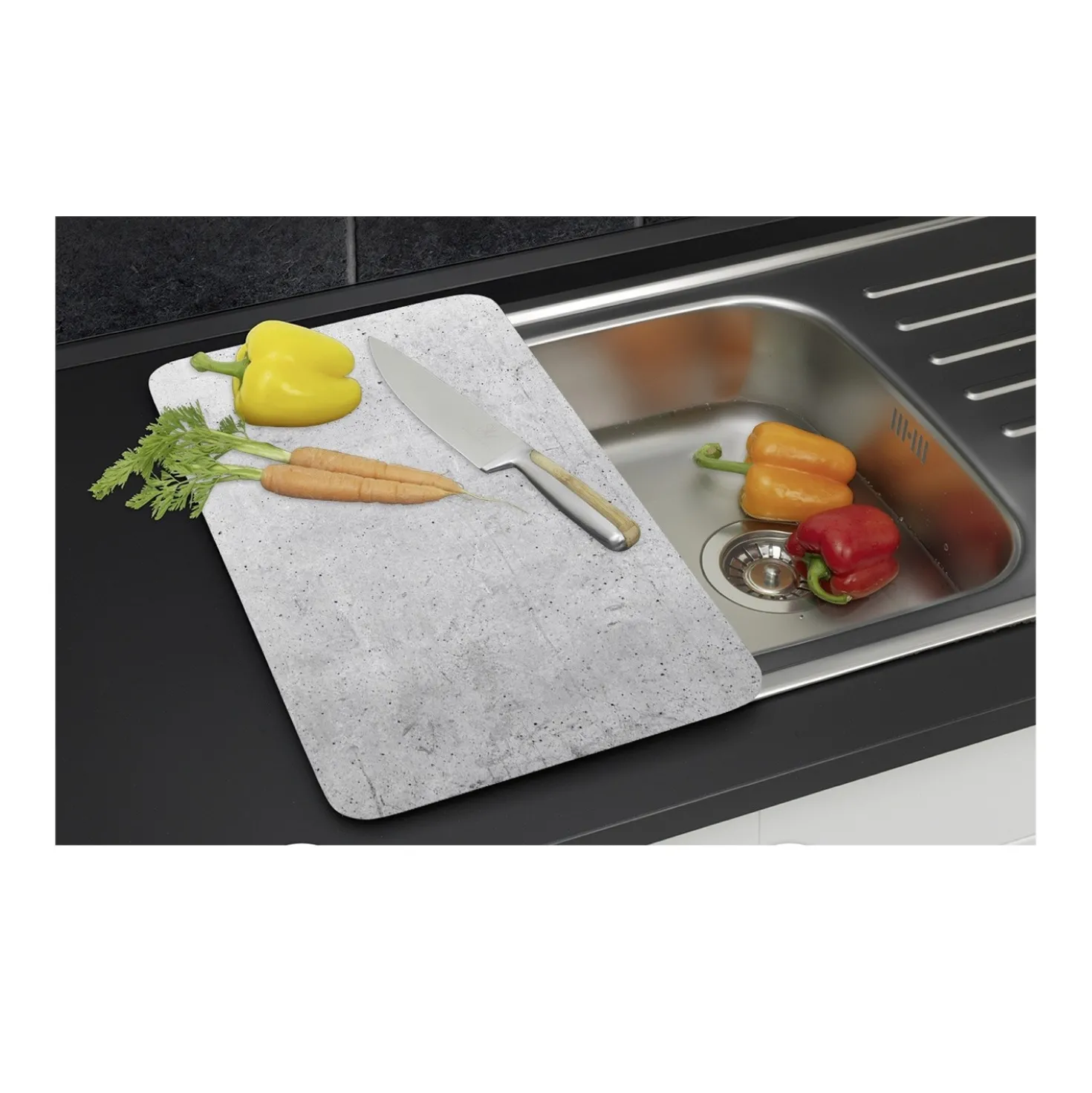 Maximex Glasabdeckplatten Universal Beton, 2er-Set, für alle Herdarten